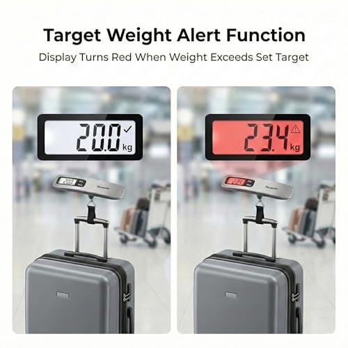 Themisto TH-WS10 Digital Luggage Scale with Target Value Setting (50kg), Silver - Image 4