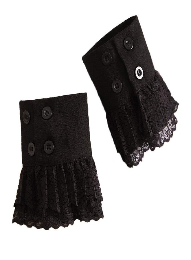 YAKEFJ Floral Layered Lace Cuff Stretch Bracelet 1 pair - Image 1