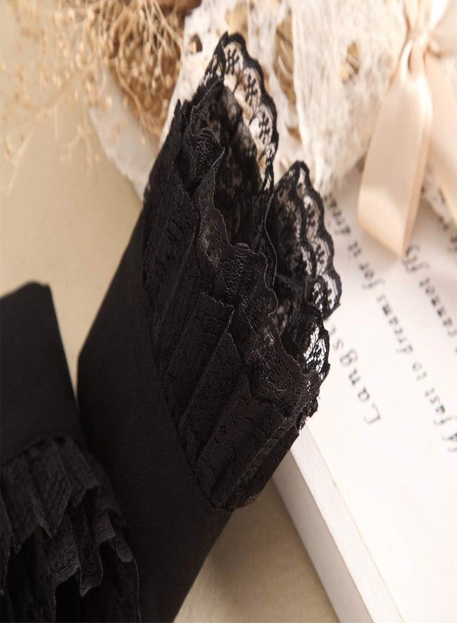 YAKEFJ Floral Layered Lace Cuff Stretch Bracelet 1 pair - Image 2