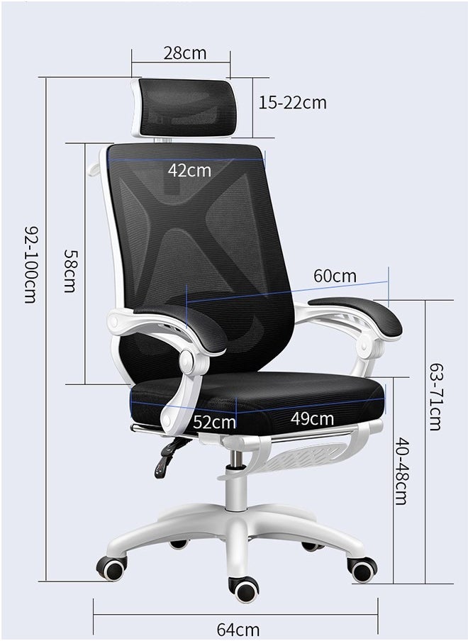 Generic - Ergonomic Office Chair,Desk Chair, Gaming Chair with Height Adjustable Back Support, Mesh Office Chair for Home with Headrest with Tilting Mechanism and Armrest,Computer Chair - Image 1