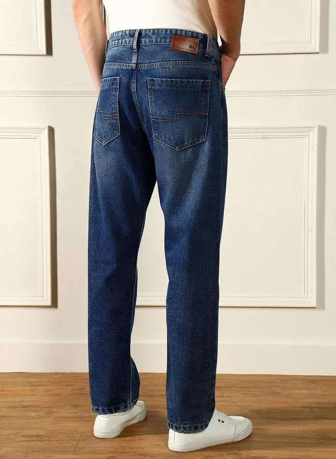 Dennis Lingo Men’s Relaxed Fit Dark Blue Jeans – Versatile and Comfortable