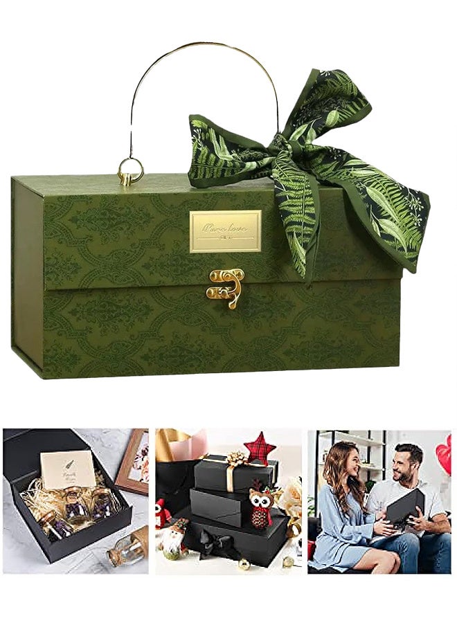 صندوق هدايا فاخر مع قفل - مقاس 25 × 13 × 14 سم | مثالي لتوزيعات الأعياد والمناسبات مثل الزفاف - أعياد الميلاد - يوم الأم - يوم الأب - Image 4