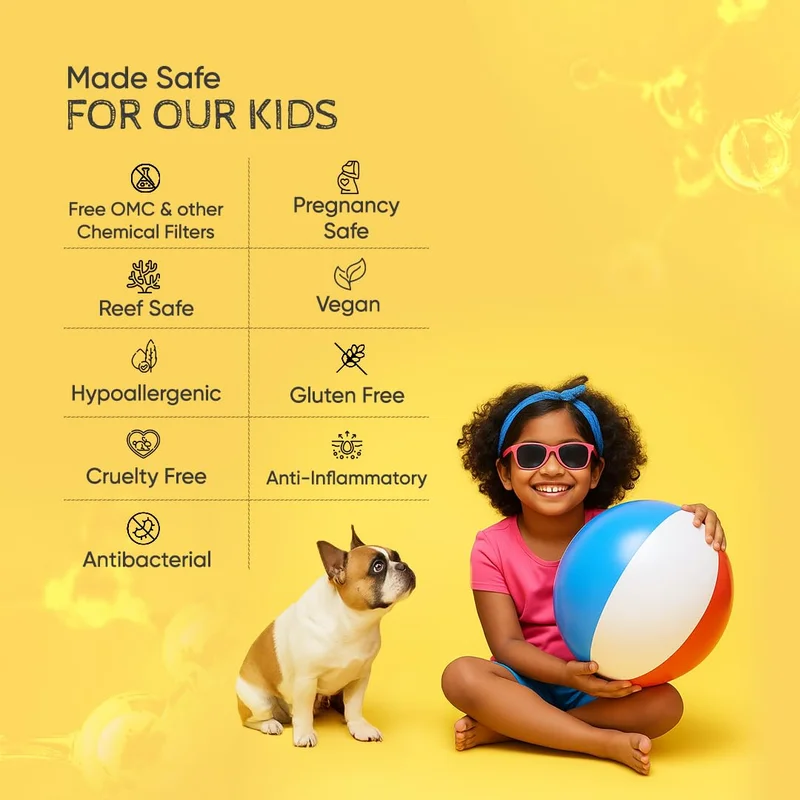 Skininspired White SkinInspired Kidscreen (2-18 yrs) 100% Mineral Sunscreen for Kids | SPF 50+ PA++++ | Broad Spectrum UVA & UVB Protection | Water & Sweat Resistant | Vitamin E & Pro Vitamin B5 | Non-Greasy | 50GM for Women | Best Price UAE