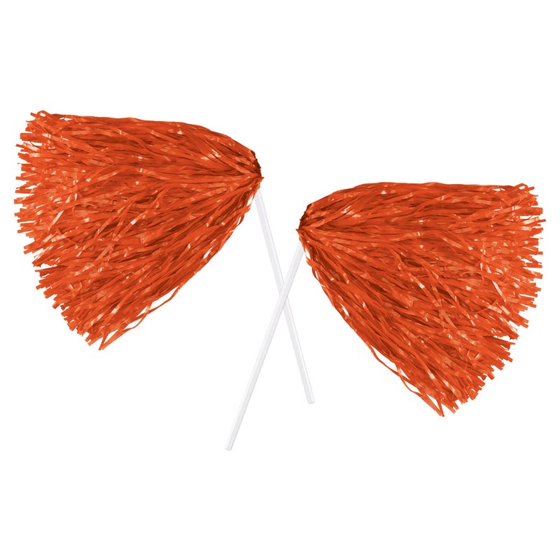 Beistle Orange Poly Shakers 2Count Cheerleading PomPoms for Sports Events Football Game Days Pep Rallies Showing School Spirit and Team Pride Celebrations 12 x 11