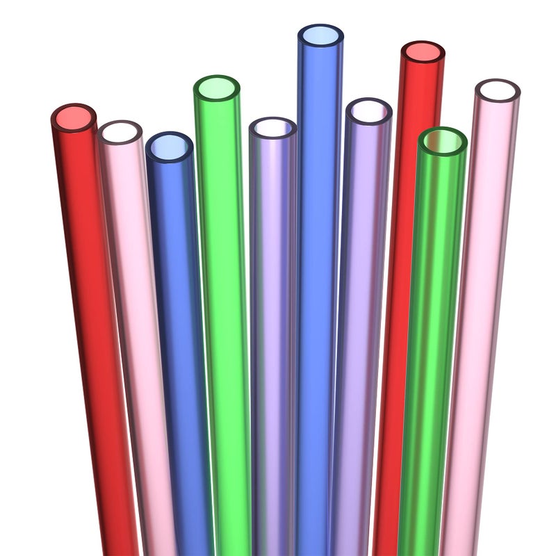 20 Short Reusable Hard Plastic Drinking Straws Medium Width  Sturdy Cleaning Brush  for Cocktails Small Cups Kids Drinks  Dishwasher Safe BPA Free
