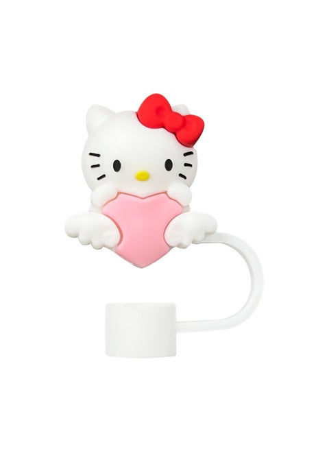 138 Straw Cap 3D Stereo Straw Dust Plug 10mm Universal Food Grade Soft Glue Straw Cute Protective Cover-Color:No. 2 Hello Kitty 1 Straw Dust Cap