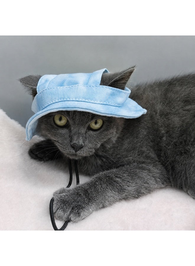 Pet Sun Visor Hat for Dogs and Cats, Adjustable Outdoor Sun Protection Cap with Ear Openings and Chin Strap, Lightweight Pet Summer Hat(Size: L) - Image 5