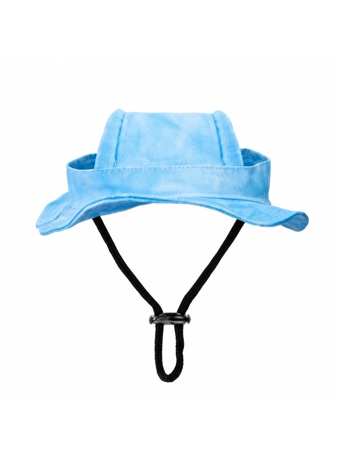 Pet Sun Visor Hat for Dogs and Cats, Adjustable Outdoor Sun Protection Cap with Ear Openings and Chin Strap, Lightweight Pet Summer Hat(Size: L) - Image 1