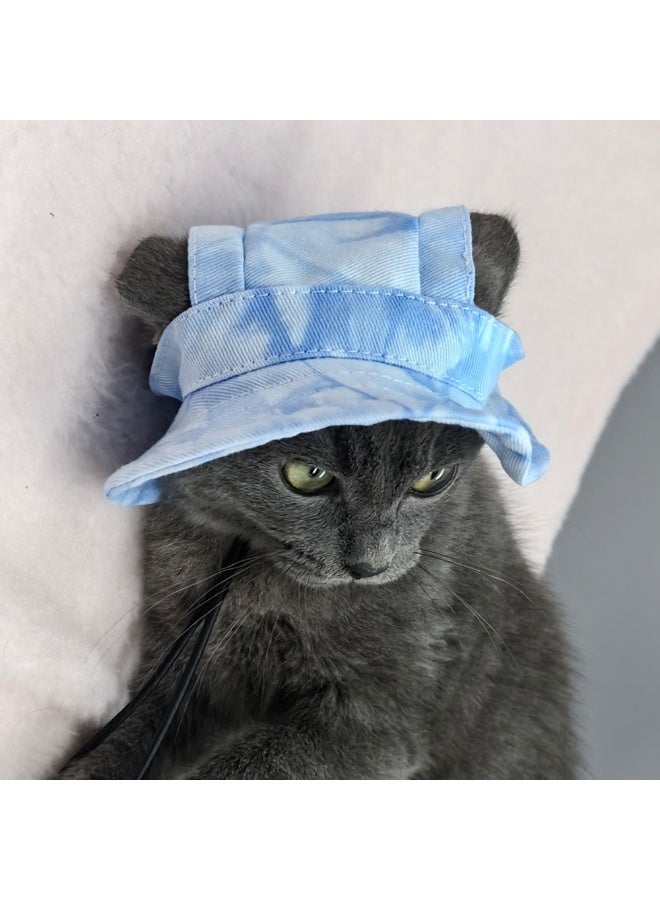 Pet Sun Visor Hat for Dogs and Cats, Adjustable Outdoor Sun Protection Cap with Ear Openings and Chin Strap, Lightweight Pet Summer Hat(Size: L) - Image 2