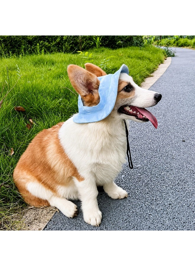 Pet Sun Visor Hat for Dogs and Cats, Adjustable Outdoor Sun Protection Cap with Ear Openings and Chin Strap, Lightweight Pet Summer Hat(Size: L) - Image 3
