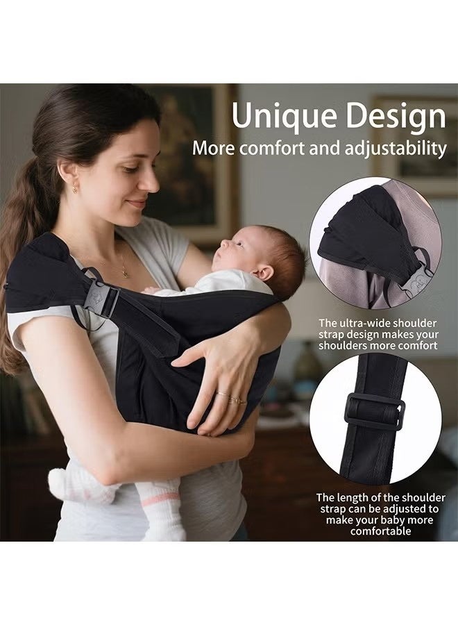 Happy D Baby Carrier, Portable Toddler Sling Adjustable Baby Sling Carriers from Newborn Baby Wrap Carrier, Comfortable Portable Breathable Carrier Wrap for Newborn, Infant, Toddler, 0-36 Months - Image 4