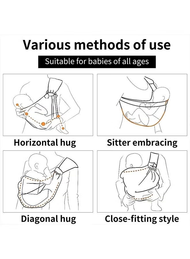 Happy D Baby Carrier, Portable Toddler Sling Adjustable Baby Sling Carriers from Newborn Baby Wrap Carrier, Comfortable Portable Breathable Carrier Wrap for Newborn, Infant, Toddler, 0-36 Months - Image 5
