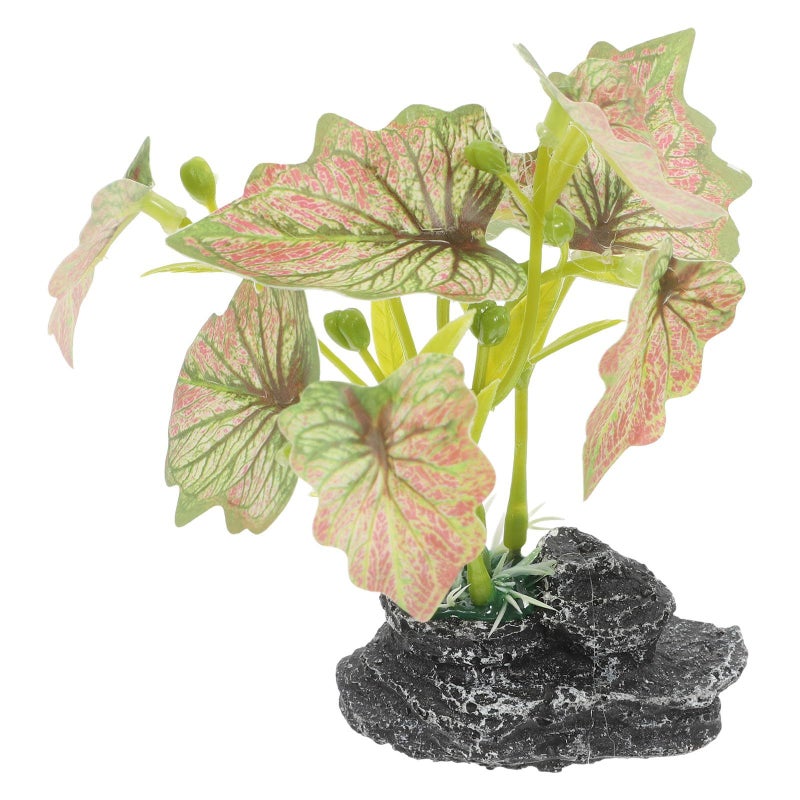 فوساريا زخرفة نباتية زواحف اصطناعية لتررم bearded dragon حوض سمك صغير ديكور حوض السمك أسلوب بوهو لعلبة سلطعون الناسك - Image 2