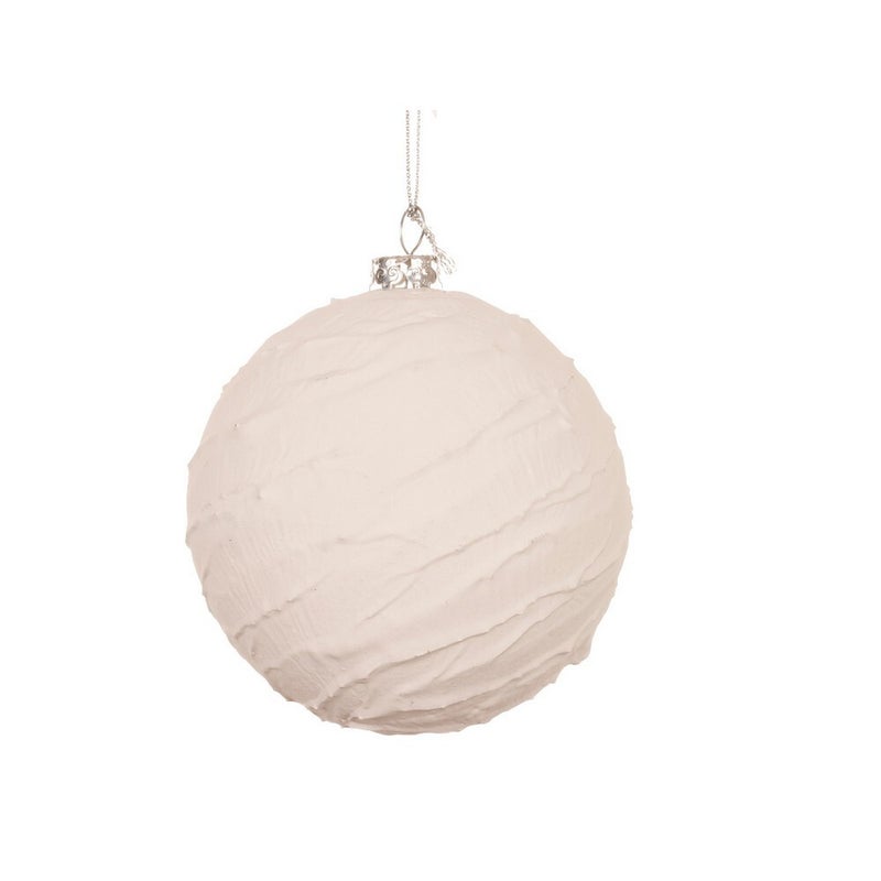 Kaemingk Winter White Christmas Bauble Foam Ornament for Indoor & Outdoor Tree Decoration– 10cm