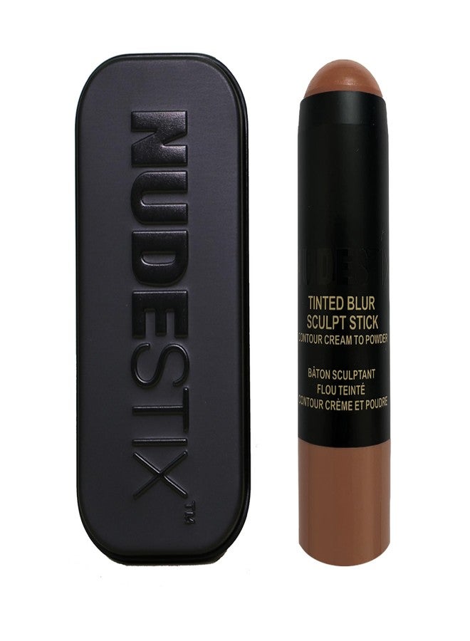 NUDESTIX عصا نودستكس الملونة لتحديد الوجه - عصا كونتور كريمية إلى بودرة غير لامعة لنحت الوجه الطبيعي وتعريفه | خفيفة الوزن، قابلة للدمج، مكياج نباتي ونظيف - وسط محايد - Image 1