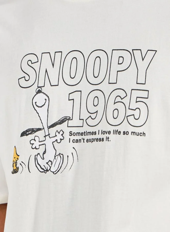 Styli Snoopy Graphic Print Compact Jersey Oversized T-Shirt