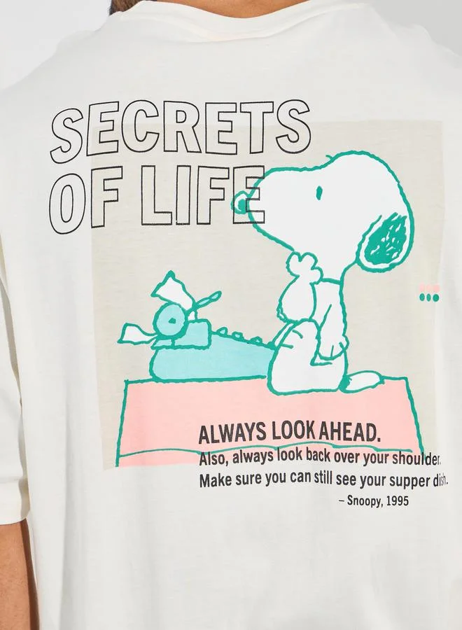 Styli Snoopy Graphic Print Compact Jersey Oversized T-Shirt