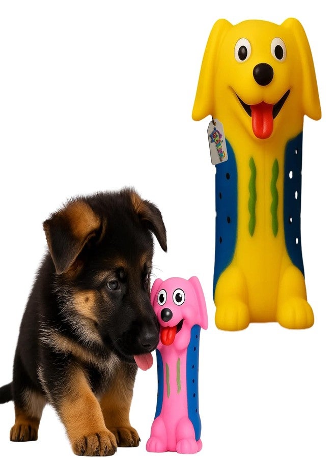 ويستيرن إرا لعبة وجه كلب غربية تصدر صوتاً عند الضغط عليها | لعبة مطاطية ناعمة قابلة للمضغ للجراء والكلاب | لعبة صوتية تفاعلية للعض والشد والجلب | تصميم كرتوني مضحك مع صفارة مدمجة (النوع 7) - Image 1