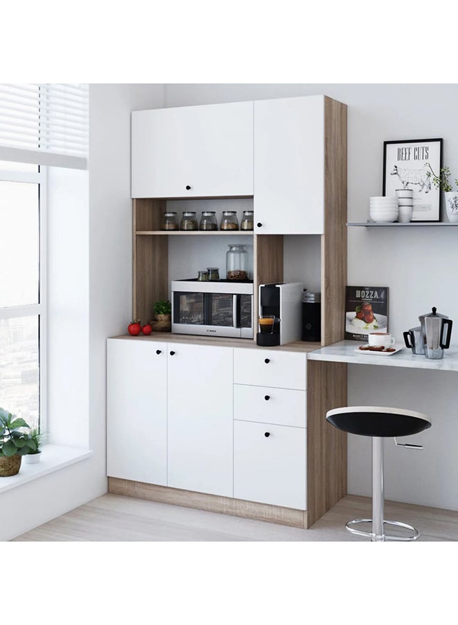 Al Home Tall Coffee Corner (Stylish) white wood 90x38x170 cm - Image 1