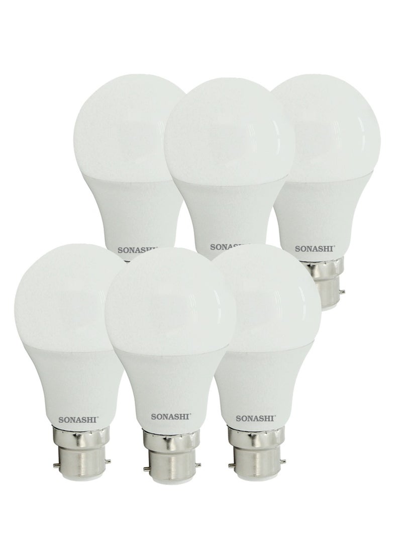 SONASHI Pack of 6 LED Bulb 11W (B22) Pin Type SLB-011 