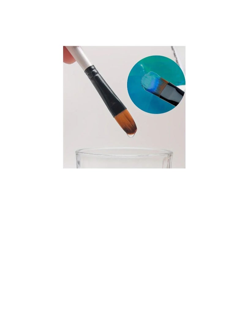 Keep Smiling Keep Smiling Flat Tip Paint Brush Pack of 6, Artist Paint brushes, Easy Use and Maintenance, Suitable For Detail Painting Flat Paint Brushes Sets, White  - Image 4
