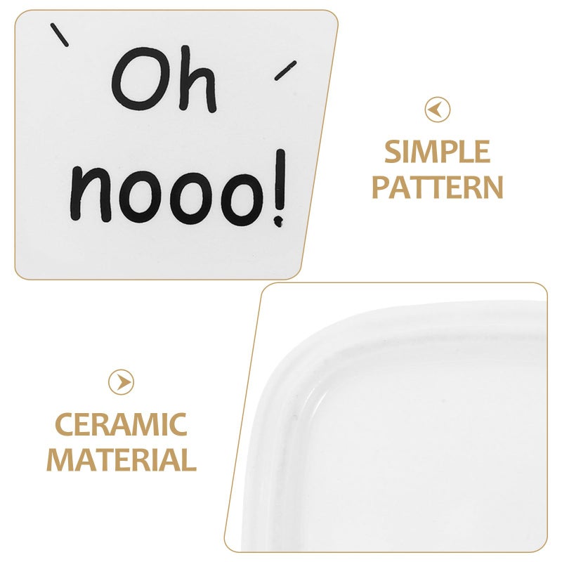 White Ceramic Spoon Rest Square Kitchen Utensil Holder For Countertop - Image 4