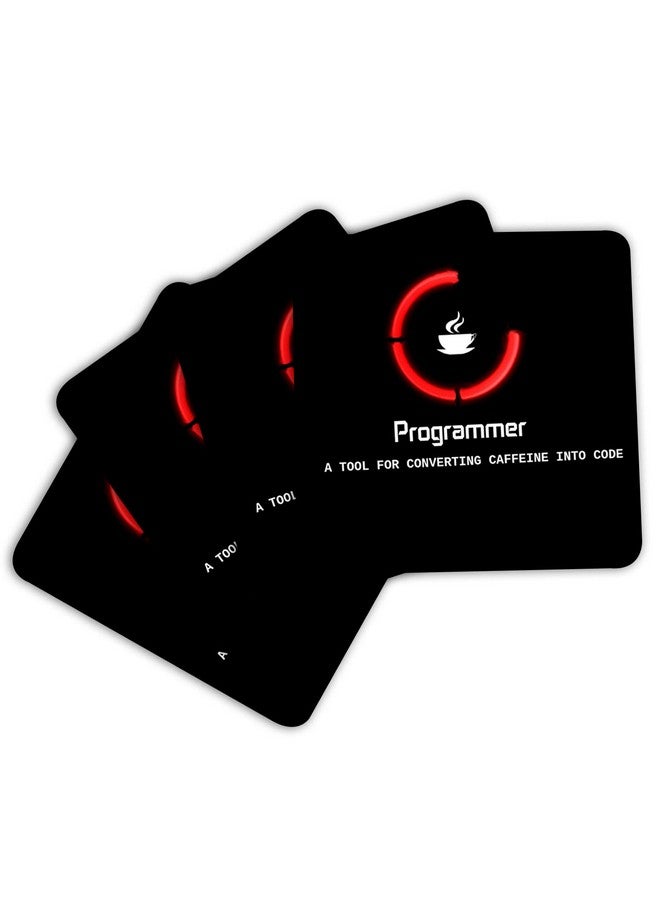 ASHVAH Programmer a Tool for converting Caffeine into Code Print/Typography Tea/Coffee Mug/Designer Handmade Wooden Coaster Set for Home Kitchen, Office Desk - Set of 4 - Square: 10cm - Image 3