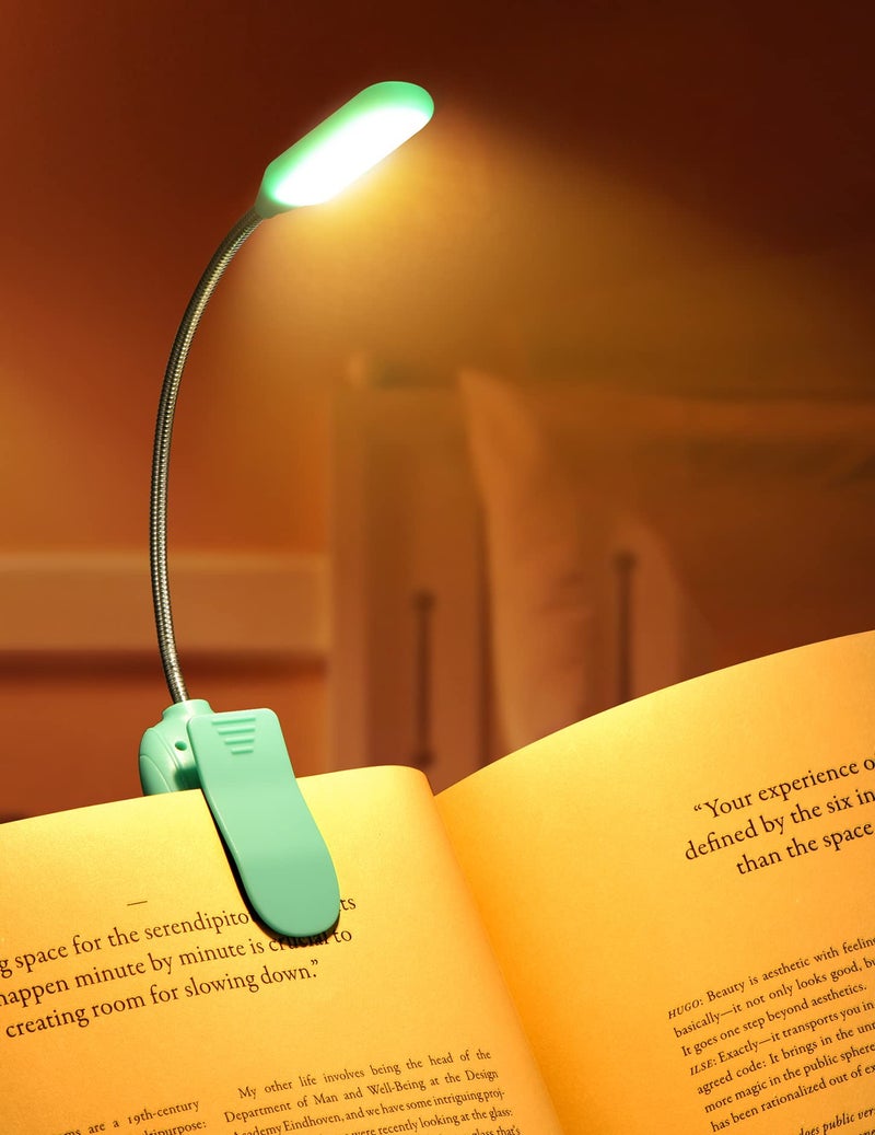 Monotremp Book Lights for Reading at Night in Bed, 80 Hours Runtime Rechargeable Reading Lights for Books in Bed, 3 Brightness Levels Ã— 3 Color Temperatures, 1.3 oz Lightweight - Image 1