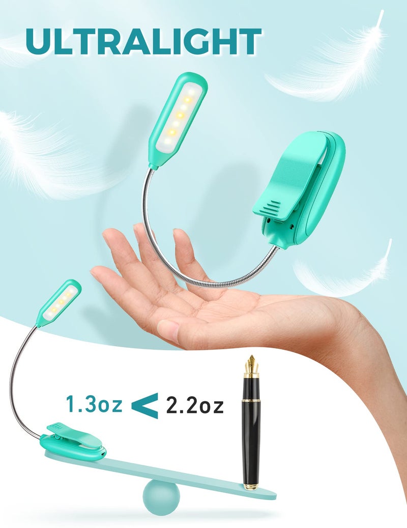 Monotremp Book Lights for Reading at Night in Bed, 80 Hours Runtime Rechargeable Reading Lights for Books in Bed, 3 Brightness Levels Ã— 3 Color Temperatures, 1.3 oz Lightweight - Image 4