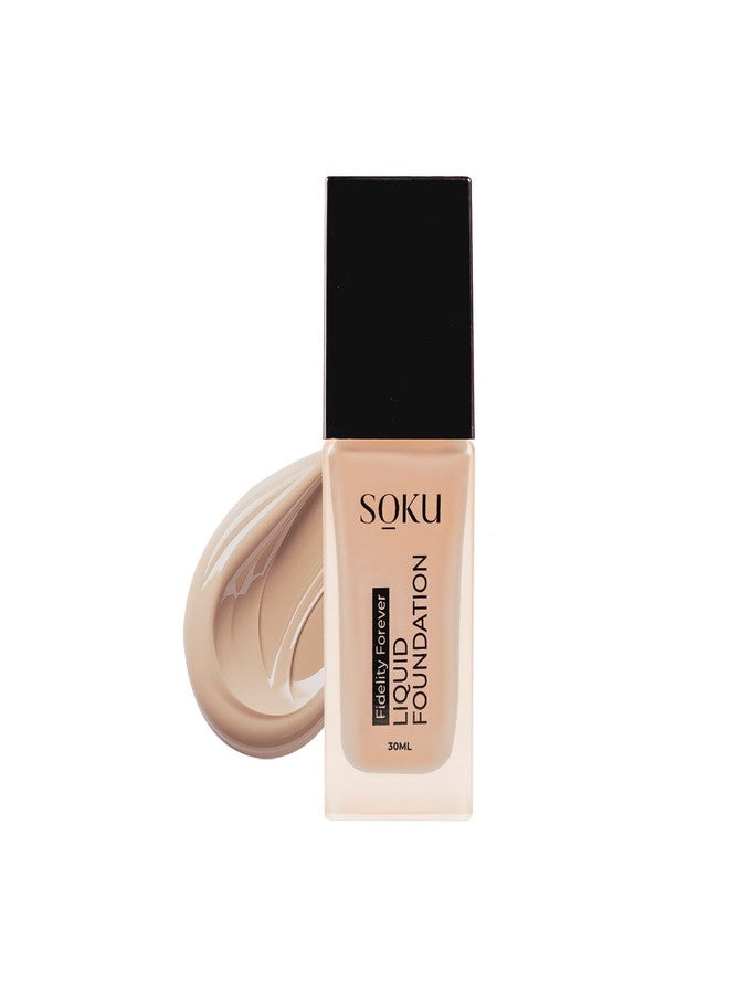 SOKU Fidelity Forever Liquid Buildable Coverage Foundation | With Shea Butter & Vitamin E | For All Skin Types | Satin Finish, Long-Lasting with a Silky Texture (Biskotti-06) - 30ml - Image 1