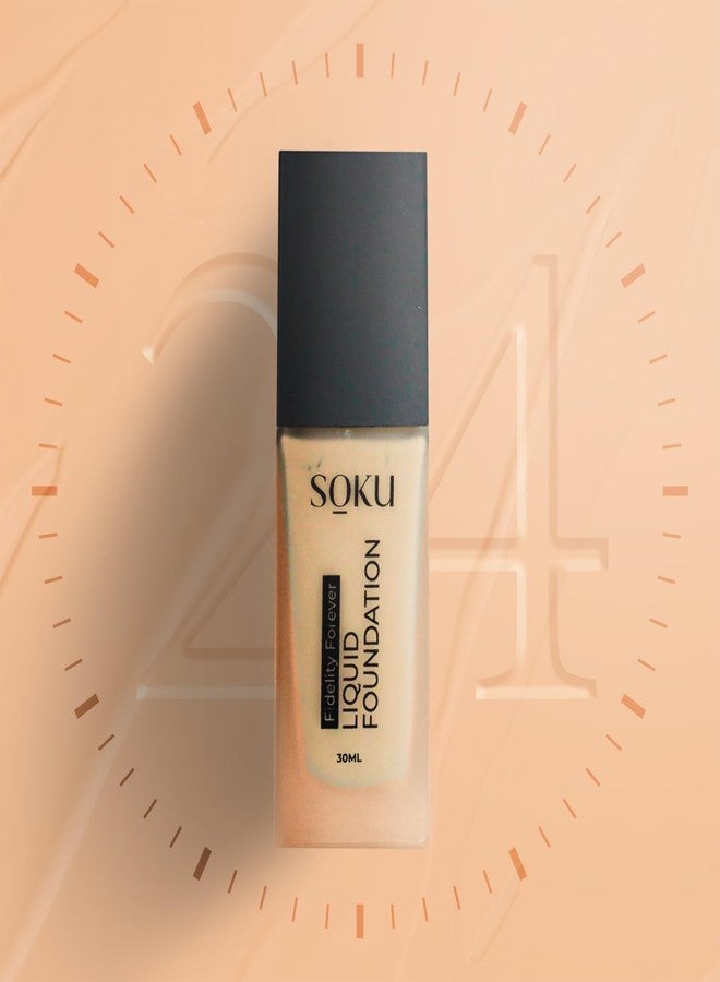 SOKU Fidelity Forever Liquid Buildable Coverage Foundation | With Shea Butter & Vitamin E | For All Skin Types | Satin Finish, Long-Lasting with a Silky Texture (Biskotti-06) - 30ml - Image 2