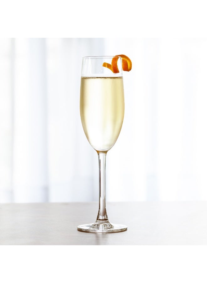 Restaurantware Voglia Nude 8.5 Ounce Champagne Glasses, Set Of 6 Crystal Flute Glasses - Laser-Cut Rim, Dishwasher-Safe Stemware, Fine-Blown Crystal Champagne Flutes, For Special Occasions or Everyday  - Image 3