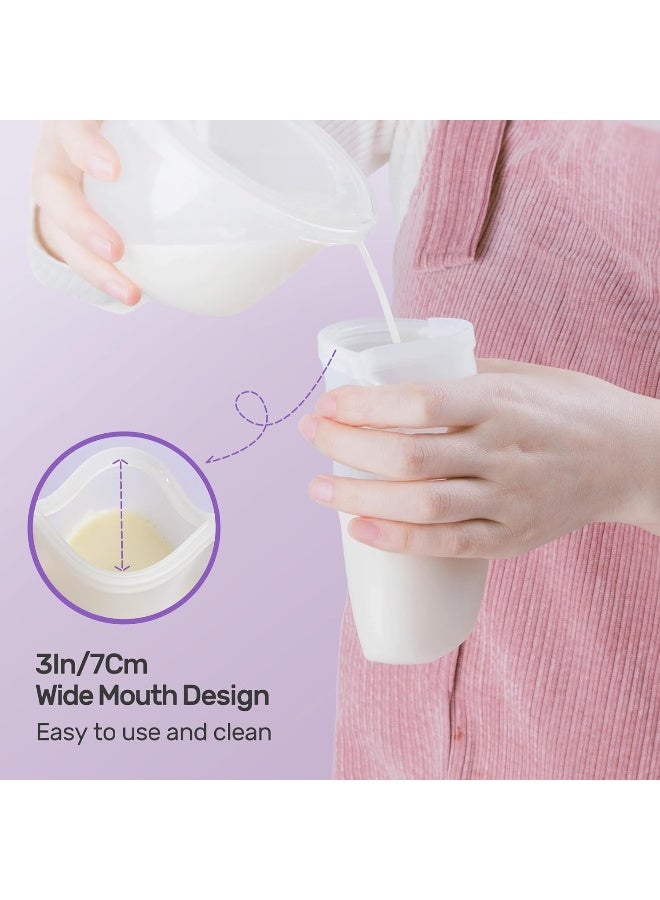 نوليا Nuliie 7 Pcs Silicone Breastmilk Storage Bags Reusable, 8oz/240ml Double Leak-Proof Breastmilk Freezer Bags, BPA Free Self-Standing Milk Bags for Breastfeeding, Baby Food Pouches - Image 3