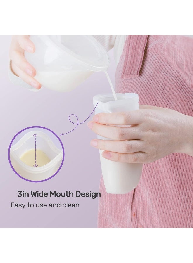 نوليا Nuliie 7 Pcs Silicone Breastmilk Storage Bags Reusable, 8oz/240ml Double Leak-Proof Breastmilk Freezer Bags, BPA Free Self-Standing Milk Bags for Breastfeeding, Baby Food Pouches - Image 4