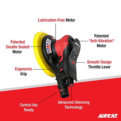 AIRCAT Pneumatic Tools 6700-6-336CV: Central Vacuum Orbital Palm Sander 11,000 RPM - Image 2