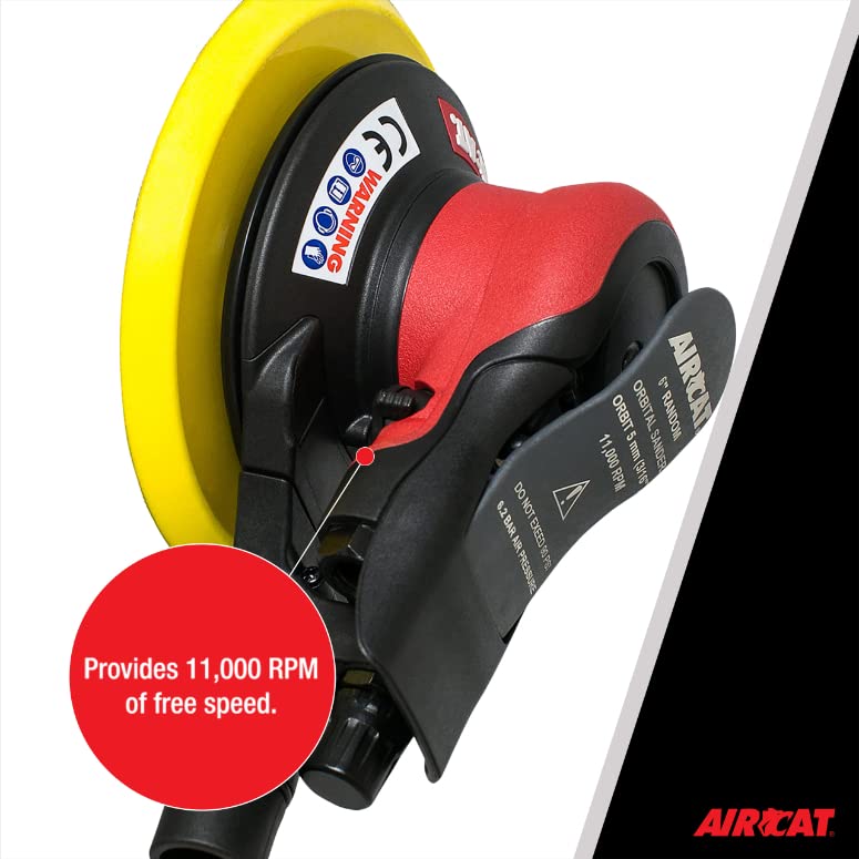 AIRCAT Pneumatic Tools 6700-6-336CV: Central Vacuum Orbital Palm Sander 11,000 RPM - Image 4