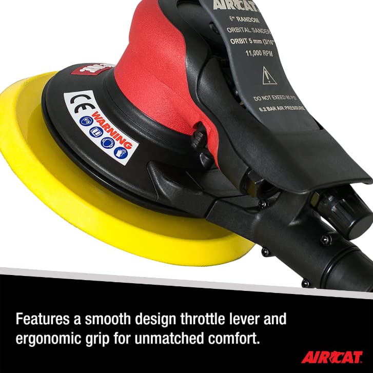AIRCAT Pneumatic Tools 6700-6-336CV: Central Vacuum Orbital Palm Sander 11,000 RPM - Image 3