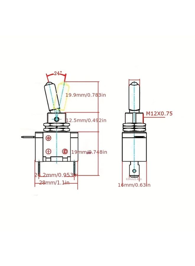 مفتاح تبديل ضوء LED الأحمر للسيارات 12 فولت 20 أمبير تشغيل/إيقاف تحكم روكر سهل التركيب - Image 2