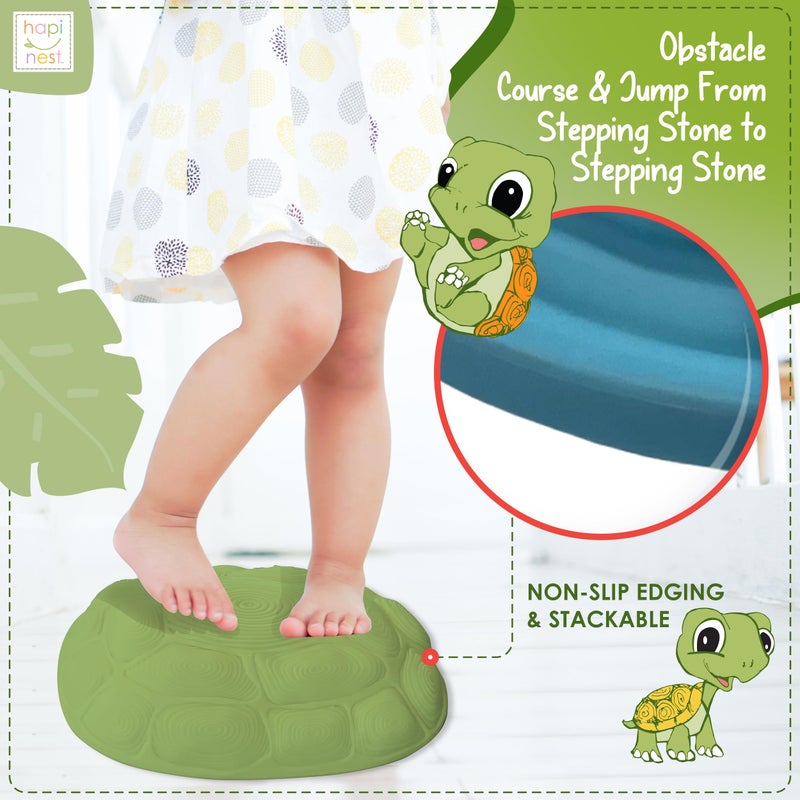 Hapinest Turtle Balance Stepping Stones for Kids, Obstacle Course Coordination Game for Kids & Family, Indoor Outdoor Sensory Play Equipment Toys Toddler Stepping Stones Ages 3 4 5 6 7 8 Years and Up - Image 3