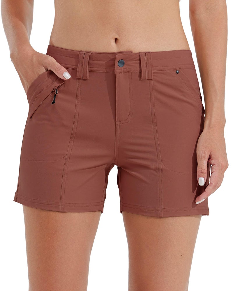 Willit Women's Golf Hiking Shorts Quick Dry Athletic Casual Summer Shorts with Pockets 4.5 in Cacao 16 - Image 2