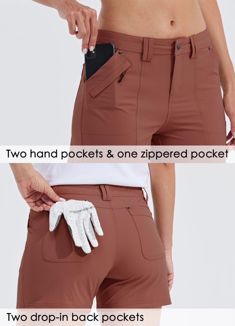 Willit Women's Golf Hiking Shorts Quick Dry Athletic Casual Summer Shorts with Pockets 4.5 in Cacao 16 - Image 5