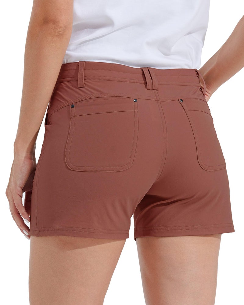 Willit Women's Golf Hiking Shorts Quick Dry Athletic Casual Summer Shorts with Pockets 4.5 in Cacao 16 - Image 3