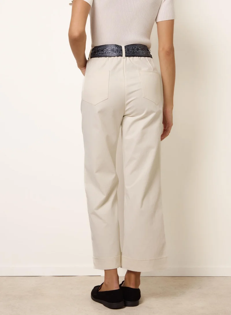 بلو فانيلا Scarf Belt Trousers