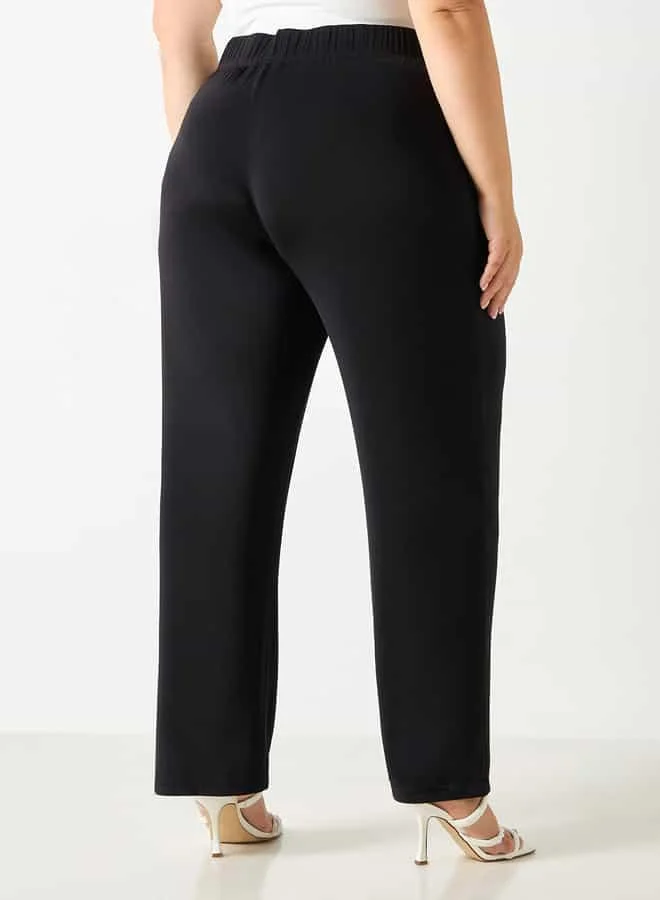 Ulla Popken Plus Size Ulla Popken Trousers with Elasticated Waistband