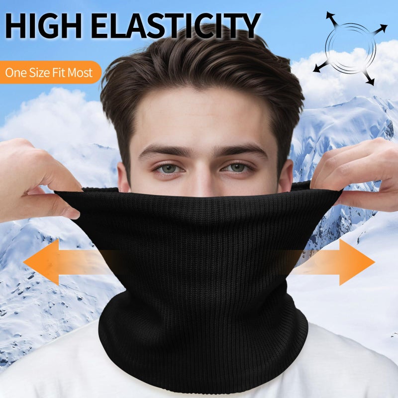 Beurlike Winter Neck Warmer Gaiters for Men Women Windproof Thermal Fleece Ski Face Mask Cover Neck Scarf for Cold Weather(Black) - Image 4