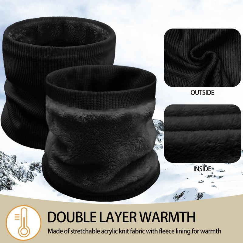 Beurlike Winter Neck Warmer Gaiters for Men Women Windproof Thermal Fleece Ski Face Mask Cover Neck Scarf for Cold Weather(Black) - Image 5