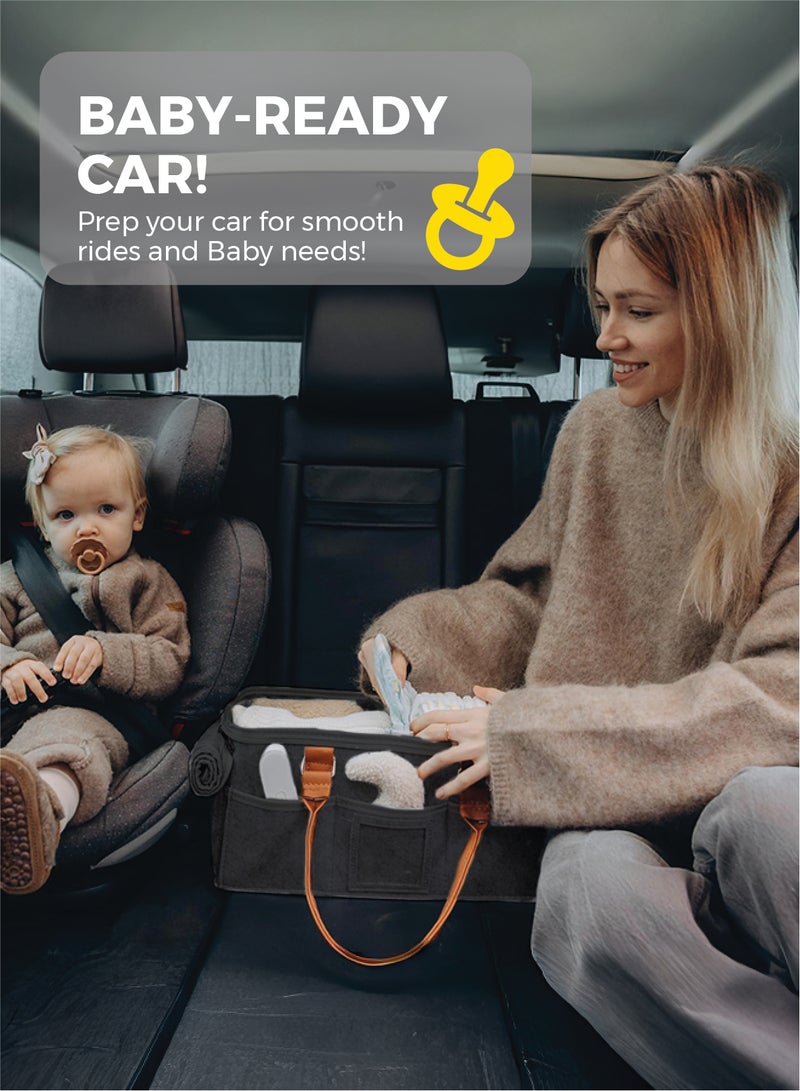 Zenito Portable Diaper Caddy Organizer - Nursery Essential -Portable Diaper Caddy Storage Bag with Roll Lid and Removable Dividers, Caddy Organizer for Nursery, Changing Table, Car and More, Travel-Friendly Baby Caddy for Infant Essentials - Black - Image 5