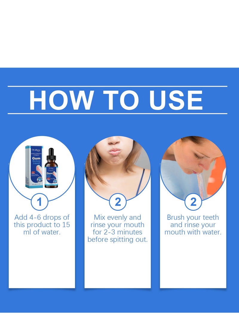 أورالحوي مصل علاج اللثة ، جل إصلاح اللثة ، مصل علاج اللثة ، مصل اللثة ، غسول الفم المنعش للأسنان ، تنظيف الأسنان بعمق ، غسول الفم لاستعادة اللثة للعناية بالفم 30 مل - Image 4