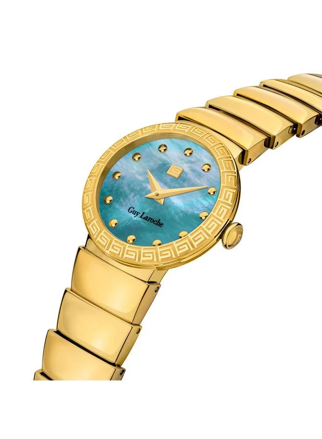 Guy Laroche Anna Black Dial Gold Metal Bracelet Analog Watch for Women 28mm