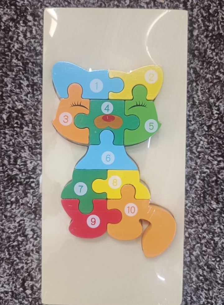 Montessori Cat Wooden Puzzle Toy for Kids - Image 2